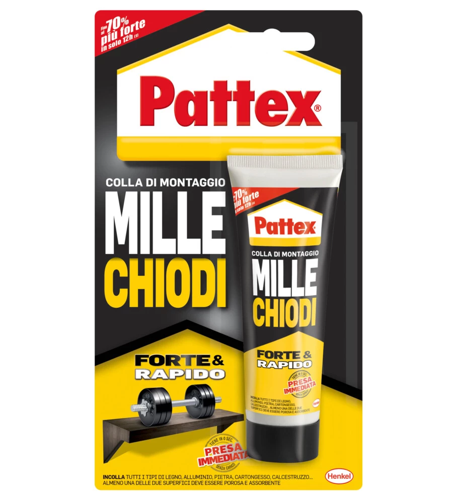 ADESIVO HENKEL MILLECHIODI PATTEX A BASE D'ACQUA, 100GR